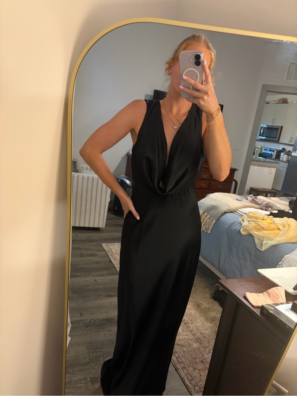 Elegant Black Sleeveless Draped Maxi Dress